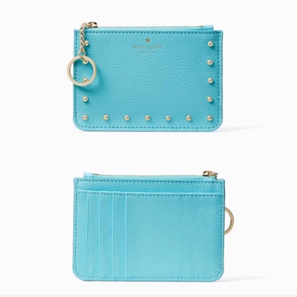Kate Spade Sanders Mini Wallet Bitsy Studded Blue - Picture 3 of 7